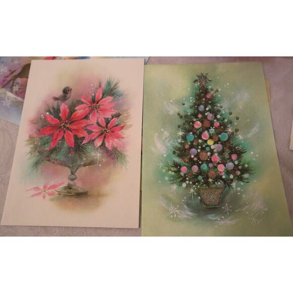 Vintage Christmas Cards Mica Sparkles Boxed Coronation - 18 Cards - Picture 5 of 7